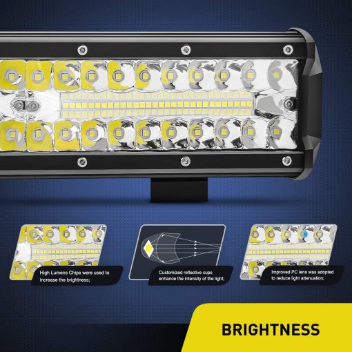 Nilight Barra de Luces LED de 12 Pulgadas 300W Triple Fila de Inundacion Spot Combo, Carcasa de Aluminio, Impermeable IP67, 30000LM, Garantia de 2 Anos - Imagen 3