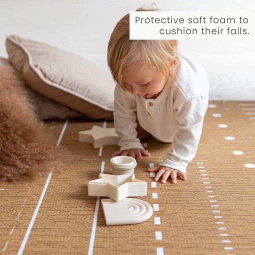 Tapete de Juego Toddlekind - Tapete de Espuma Premium, 4 x 6 pies Tapete de Espuma de Calidad Premium para Bebes/Niños Pequeños, Elegante, No Toxico, Inodoro, Berber-Camel (Marron Rustico) - Imagen 4