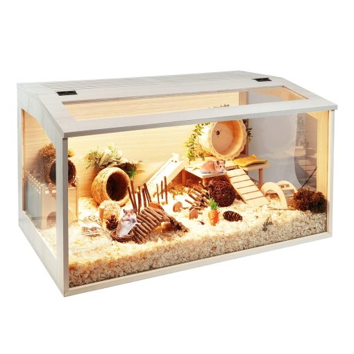 Jaula de hamster Prolee de Madera Extra Grande para Ratones y Ratones con Tapa Abierta y Laminas Acrilicas, Construccion Solida (24 Pulgadas)