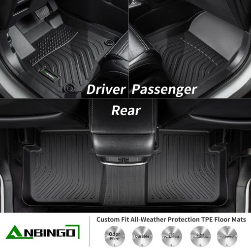ANBINGO - Tapetes Personalizados para Mitsubishi Eclipse Cross 2024 2023 2022 2021 2020 2019 2018 Tapetes de Coche Impermeables Todo Clima Resistentes de TPE para Automoviles Pesados Frontales y Traseros Juego Completo-Negro - Imagen 2