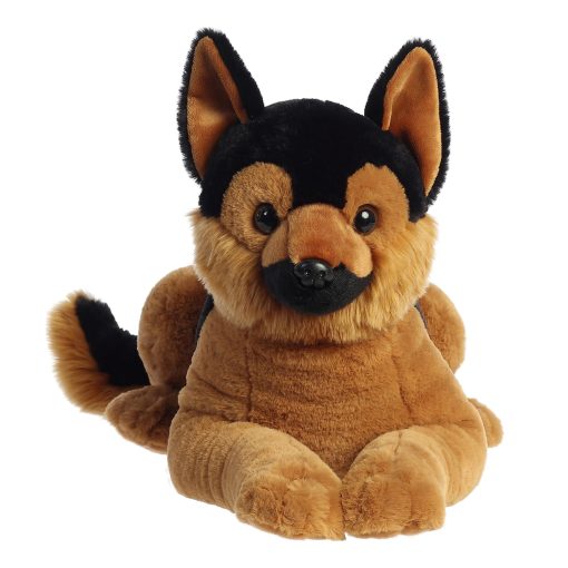 Aurora? Adorable Super Flopsie? Peluche de Pastor Aleman - Juego Alegre - Companeros Intemporales - Negro 28 Pulgadas - Imagen 2