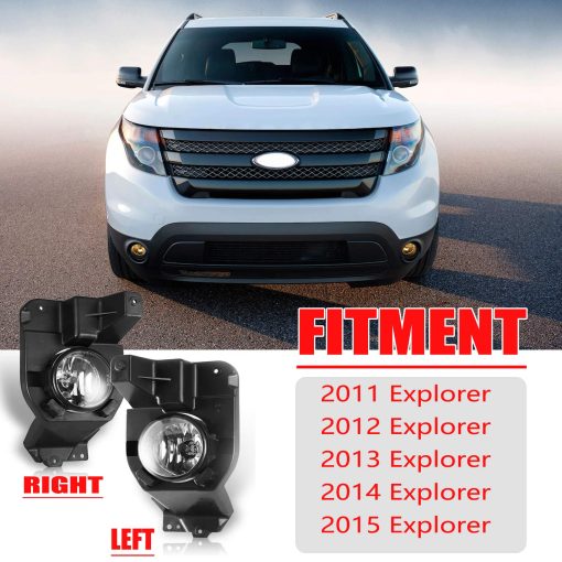 Luces de niebla AUTOFREE compatibles con Ford Explorer 2011-2015, Kits de luces de niebla y spot de conduccion 1 par (Lente transparente) - Imagen 2