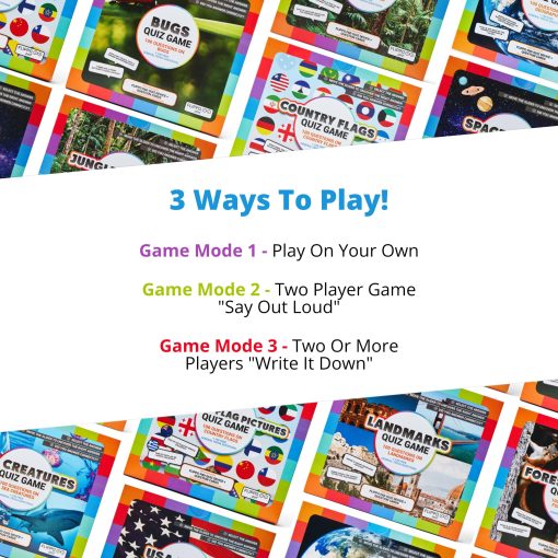 Flippo pad Quiz Device Game - Juego de Trivia sobre Animales de la Jungla - 25 Tarjetas - 200 Preguntas - Educativo y Divertido - Juegos de Viaje Ideales para Ninos - Juegos de Trivia Familiar - Paquete Portatil - Edad 6+ - Imagen 3