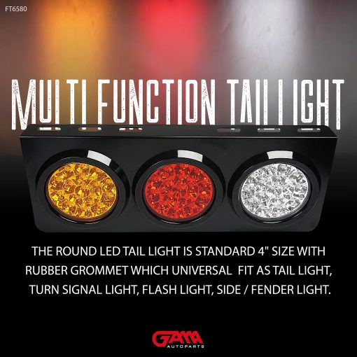 GAMA AUTOPARTS Kit de Barra de Luces LED para Remolque Kit de 2 Unidades Base de Soporte de Hierro Impermeable 4 Pulgadas Luces Traseras de Remolque LED para Camion RV Camioneta Plana Claro Amarillo Verde Blanco - Imagen 3