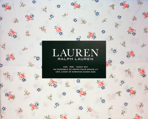 Conjunto de sabanas lujosas Lauren Home Collection - Bolsillos profundos que se ajustan hasta 16'' - 100% algodon sin arrugas de calidad hotelera 4pc (Sophia, King)