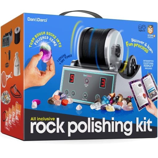Kit de Pulidora de Rocas Profesional Avanzado - con Temporizador Digital de Pulido de 9 Dias y 3 Velocidades - Convierte Rocas asperas en Hermosas Gemas: Gran Regalo Cientifico y STEM para Ninos de Todas las Edades: Juguete de Geologia - Imagen 8