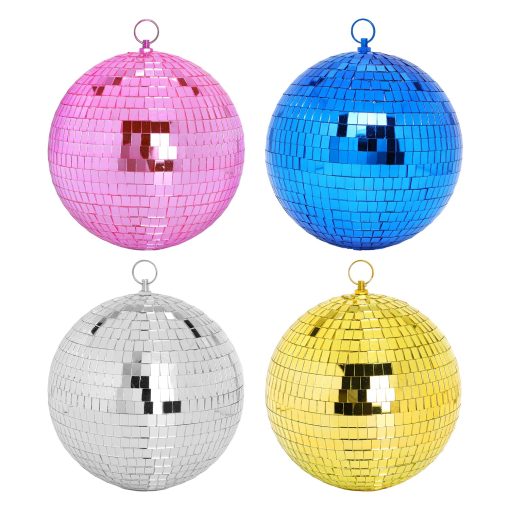 Bola de espejos de 8 pulgadas Reflectante para luces de baile Disco con Anillo de suspension para DJ Club Party, Decoracion del hogar, Reunion familiar Escenario en Vivo (8 pulgadas, Plata) - Imagen 8