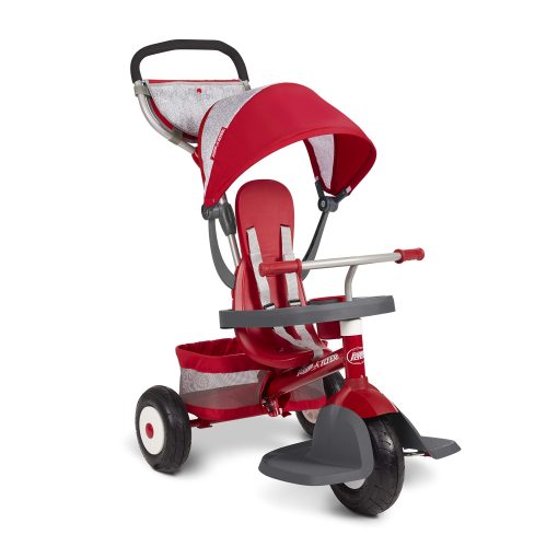 Radio Flyer Ultimate All-Terrain Stroll 'N Trike, Triciclo para ninos y bebes, Bicicleta para ninos de color rojo, Para edades de 9 meses a 5 anos, Llantas de aire