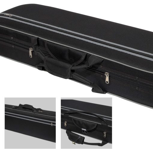 Estuche de viaje para violin MI&VI NF-5001 super ligero de 1.5kg (Tamano 3/4) con tiras reflectantes de seguridad | Higrometro | Correas de hombro ajustables | Concha Dura | Espuma de alta densidad - MIVI Music - Imagen 4