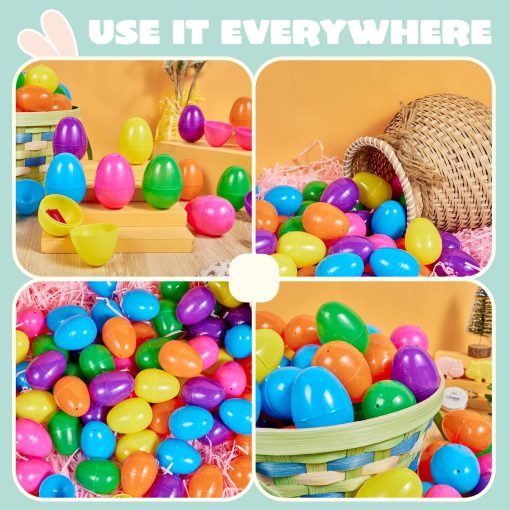 JOYIN 1000 PCS 2.3" Huevos de Plastico para Pascua, Huevos de Plastico Coloridos y Brillantes para Rellenar, Caza de Huevos de Pascua, Rellenar Regalos, Favores de Fiesta, Regalos de Canasta de Pascua, Premios de Aula - Imagen 6