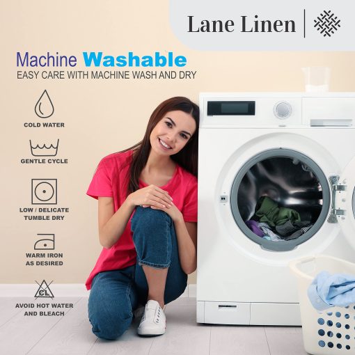 Juego de sabanas de algodon egipcio Egipciano 100% LANE LINEN - 1000 hilos 4-Piezas para Cama King California, Sabana de algodon de fibra larga, Tela de saten, Sabanas de hotel de lujo, Para colchones de hasta 16" - Azul Estate - Imagen 8