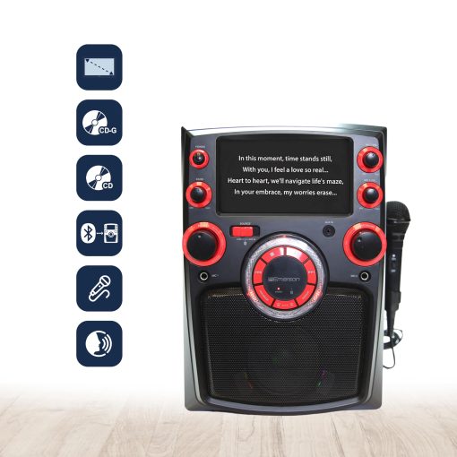 Sistema de Karaoke Portatil Emerson EK-6002 con Pantalla LCD de 7 pulgadas y Bluetooth - Imagen 6