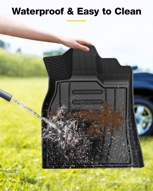 Tapetes de suelo 3W compatibles para Audi Q5 2009-2017, ajuste personalizado de TPE Todo Clima para Audi Q5 1ra y 2da fila juego completo de tapetes para automoviles negro - Imagen 6
