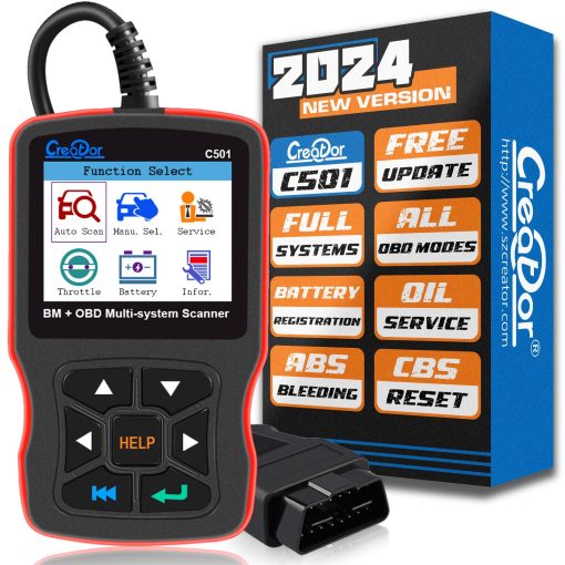 Creator C501 Escaner OBD2 Apto para BMW Mini EPB ABS SRS DPF Reinicio de Aceite Todos los Sistemas Herramienta de Escaneo con Registro de Bateria Lector de Codigos OBDII Herramienta de Diagnostico [Nueva Version Actualizada del C110+ C310+ C410 C420]