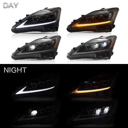 VLAND Conjunto de Faros Delanteros para Lexus IS250/ IS250C IS350 IS350C IS220d 2006-2012, ISF 2008-2014 Con DRL, Luz Delantera LED con Señal de Giro Secuencial, ambar - Imagen 8