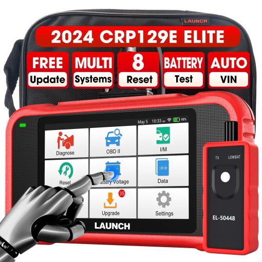 Lanzamiento CRP129E - Nuevo lector de codigos 2023 con reseteo de aceite/EPB/SAS/TPMS/DPF/BMS/Reset de acelerador, codificacion de inyectores, escaner de diagnostico, actualizacion en linea gratuita de por vida, escaner OBD2 de ABS SRS TCM Engine, AUTO VIN + Herramienta TPMS