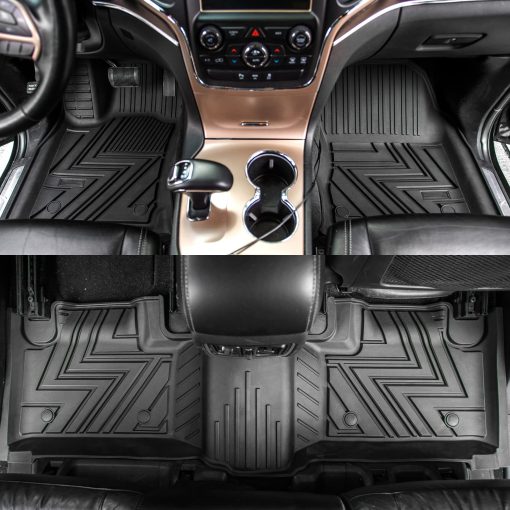 Tapetes para el piso de Rongtaod Compatible con 2011-2021 Jeep Grand Cherokee 2022 2023 Grand Cherokee WK Tapetes para el tronco Alfombra para el tronco Protector para el tronco Accesorios para Grand Cherokee (Alfombra para el tronco + Tapetes para el piso) - Imagen 3