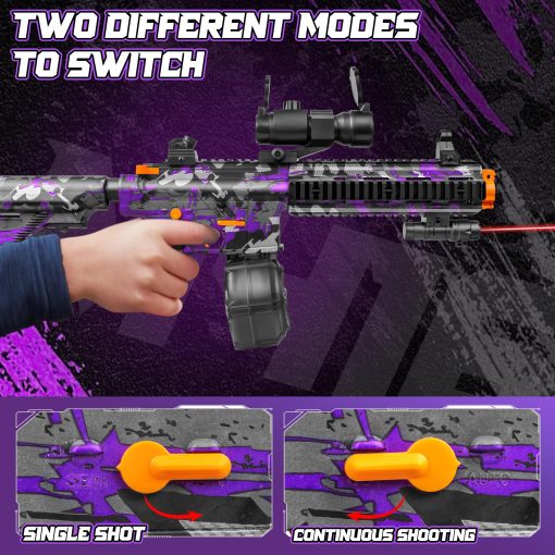 Gran Blaster de Gel para Orbeez con Gafas Adecuado para Diversion en el Patio Trasero y Juegos de Disparos al Aire Libre en Equipo, Mas de 18+, Negro Morado - Imagen 3