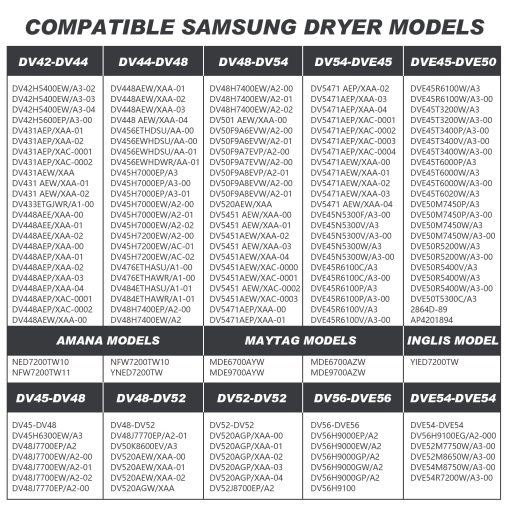 Elementos calefactores de secadora DC47-00019A & DC96-00887A & DC47-00016A & DC47-0008A & DC32-0007A con fusible termico | adecuados para secadoras Sam?sung DV40J3000EW/A2 DV42H5000EW/A3 - Imagen 6