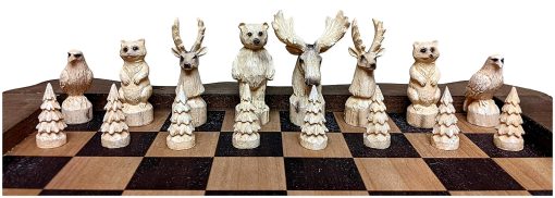 Juego de Ajedrez de Bosque - Tablero de Ajedrez de Madera - Bonito Juego de Ajedrez para Adultos - Juego de Ajedrez Exotico para Decoracion de Cabana de Montana - Imagen 3