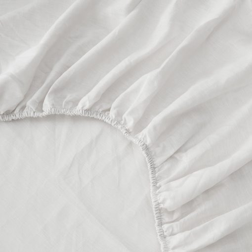 Juego de sabanas de lino puro europeo 100% - Juego de sabanas tamano completo de 4 piezas - Transpirable para dormilones calurosos y ropa de cama duradera - 1 sabana plana, 1 sabana ajustable, 2 fundas de almohada (completo, nube) - Imagen 3