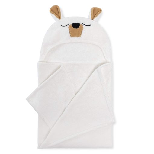 Toalla con Capucha para Bebe Natemia - Toalla de Bano de Lujo Ultra Suave con Diseno de Animal - Toalla con Capucha de Bambu para Bebes Recien Nacidos a Ninos Pequenos - Hecho en Turquia - Regalos Perfectos para Bebes - Oso Blanco