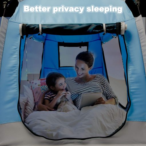 Casa de juegos facil de armar para niños con bonita tira de luces LED y 3 grandes aberturas, carpa de juegos portatil para niños y habitacion privada para juegos interiores y exteriores con bolsa de transporte - Espacio libre para niños pequeños - Regalos de cumpleaños - Imagen 7