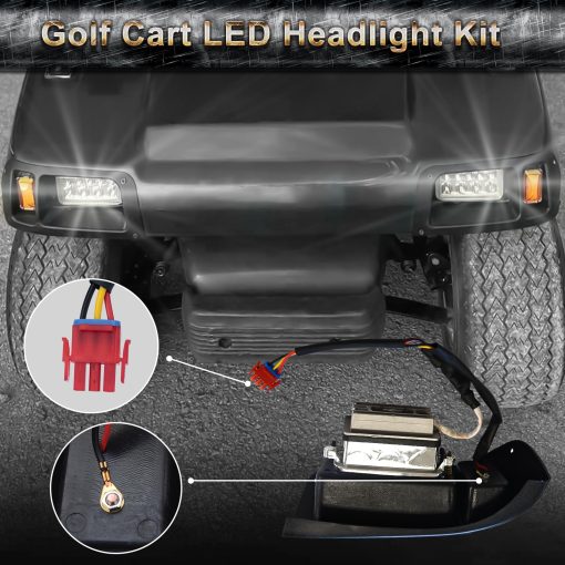 Kit de Luces LED para Carrito de Golf Orle Oko DS Compatible con Club Car DS 1993-UP Lado del Pasajero y Conductor Reemplaza Kit de Faros 12V para Club Car DS Gas y Electrico OEM 101988002 101988001 - Imagen 4
