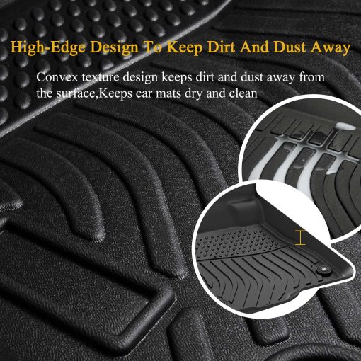 Tapetes para piso de automovil y liner de carga para Audi Q3 2019-2024 Juego de tapetes para todos los climas personalizados para Audi Q3 Set completo de tapetes duraderos a prueba de agua para Audi Q3 Accesorios Negro - Imagen 4