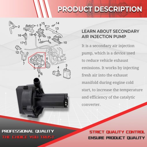 Bomba de inyeccion de aire secundaria OKAY MOTOR para Mercedes Benz C230 C320 E430 E500 G55 ML350 S500 AMG 0001403785 306-023 - Imagen 4