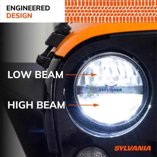 Bombilla de faro LED SYLVANIA - L6024 - Faro redondo de 7 pulgadas de haz bajo y alto - Blanco brillante 6200K Luz sellada del faro - Luz de retrofit, camion, automovil, motocicleta (1 PC) - Imagen 4