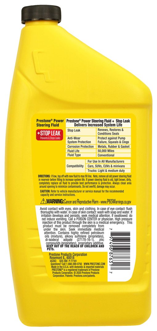 Prestone AS263-6PK Fluido de Direccion Asistida con Sellador - 32 oz, (Paquete de 6) - Imagen 2