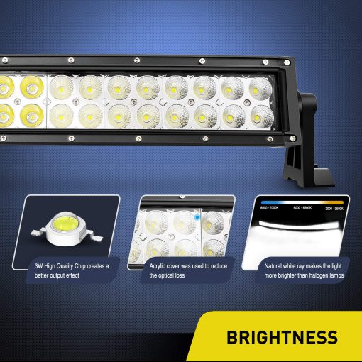 Nilight Barra de luces LED curva combinada de 52 pulgadas 300W, foco y luz de inundacion, lampara de conduccion LED para camiones, barcos, jeeps, 2 años de garantia - Imagen 3