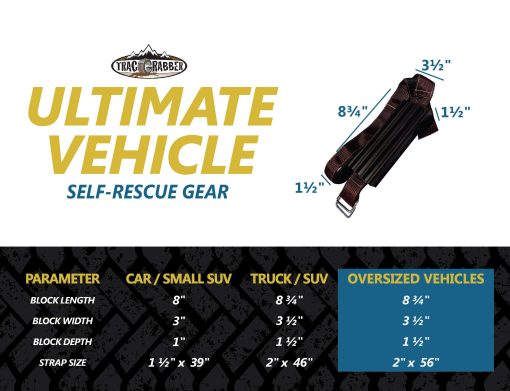 Dispositivo de Traccion de Neumaticos TRACGRABBER para Neumaticos Sobredimensionados en Camiones/SUVs, Set de 4 - Hecho en EE.UU., Facil de Instalar, Salgase Rapidamente de Nieve, Barro y Arena - Una Alfombrilla de Traccion para Nieve o Alternativa a las Cadenas de Neumaticos - Imagen 7