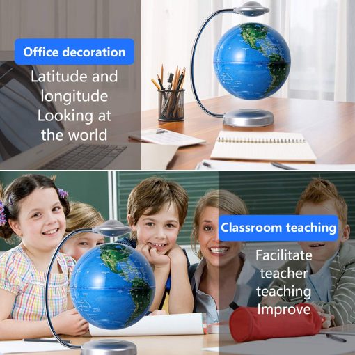 Globo Flotante, Rotacion 3D con Luz LED, Globo de Levitacion Magnetica Flotante, Mapa del Mundo Flotante para Aprendizaje y Educacion, Decoracion de Escritorio y Hogar, Adornos Creativos - Imagen 4