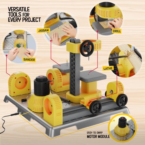Estacion de Carpinteria 4 en 1 para Ninos - Kit de Proyectos de Construccion en Madera para Ninos - Juego de Herramientas de Construccion Real - Set de Herramientas para Ninos - Regalos de Pascua para Nino de 5 Anos - Juguetes STEM Geniales Ideas de Regalo de Cumpleanos - Imagen 2
