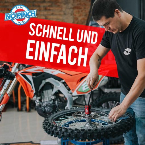 Kit Ultimate BAJA NO PINCH, Herramienta Compacta para Cambiar Neumaticos de Motocross y Motos de Tierra - Monta Neumaticos Sin Pinchar Tubos - Incluye Mangas para Ejes de 15mm, 17mm, 20mm, 25mm - Funciona en Llantas de 16-21 Pulgadas - Imagen 6