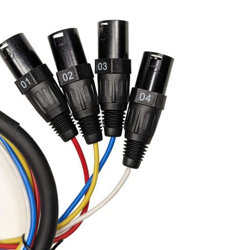 Cable Serpiente de Audio XLR Macho a Hembra de 4 Canales Milestock, Codificado por Colores para Directos, Grabaciones, Estudios, Mezcladores, Sistemas IEM & Microfonos, 10 pies - Imagen 4