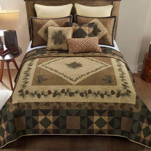 Set de Ropa de Cama Donna Sharp Full/Queen - 3 Piezas - Juego de Colcha de Pino Antiguo con Colcha Full/Queen y Fundas de Almohada Estandar - Lavable a Maquina - Imagen 5