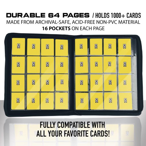 album de 1000+ Tarjetas de Intercambio PRO365 + Correa para el Hombro! | 16 Bolsillos de Carga Lateral para Tarjetas de Intercambio | album de Larga Duracion | album Para Tarjetas de Deportes/Comic/Anime (Ultimate c/Correa) - Imagen 4