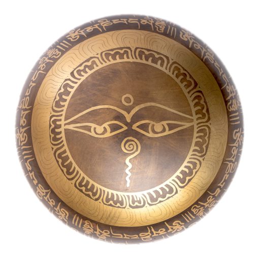 Set de Cuenco Tibetano - Facil de Tocar Autentico Hecho a Mano Para la Meditacion Cuenco Sonoro Yoga de Sanacion 4 Pulgadas por Himalayan Bazaar (Marron y Azul) - Imagen 2