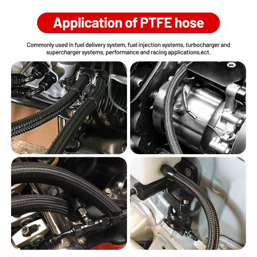 Kit de Linea de Combustible EVIL ENERGY 6AN PTFE, Manguera de Combustible AN6 E85 de 3 Metros Negro - Imagen 6
