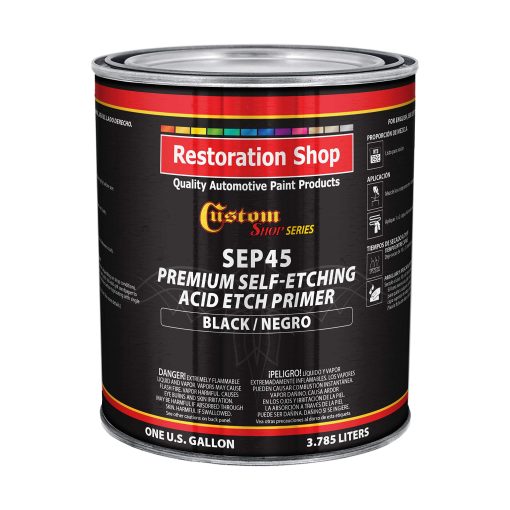 Custom Shop Premium Black Self Etching Primer, 1 Galon - Pintura Lista para Pulverizar, Excelente Adherencia al Metal Desnudo, Acero, Aluminio, Fibra de Vidrio - Para Piezas de Automoviles, Revestimiento Industrial OEM