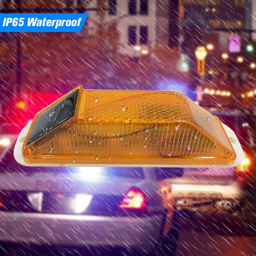 Luz de Advertencia Estroboscopica Solar LED Solar Parpadeante Senal de Seguridad de Construccion Vial Carteles de Seguridad de Construccion Barricada de Trafico Flash Automatico Lampara de Senalizacion de Vehiculos - Encendido Automatico (Amarillo-12 Paquete) - Imagen 5