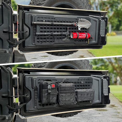 Panel tactico para maletero Z8 con 3 bolsas Moll /para organizador de carga de puerta trasera para Jeep Wrangler 2007-2022 JK JKU y 2018-2022 JL JLU (Aleacion de aluminio) - Imagen 2