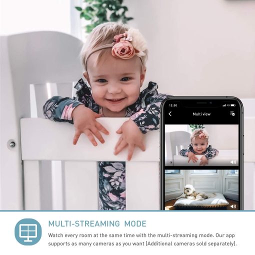 Monitor de bebe Lollipop (Algodon de azucar) - Camara inteligente full-featured con deteccion real de llanto con plan de suscripcion adicional de monitoreo de la respiracion / seguimiento del sueno (Accesorios gratuitos) (Prueba gratuita de 7 dias) - Imagen 7