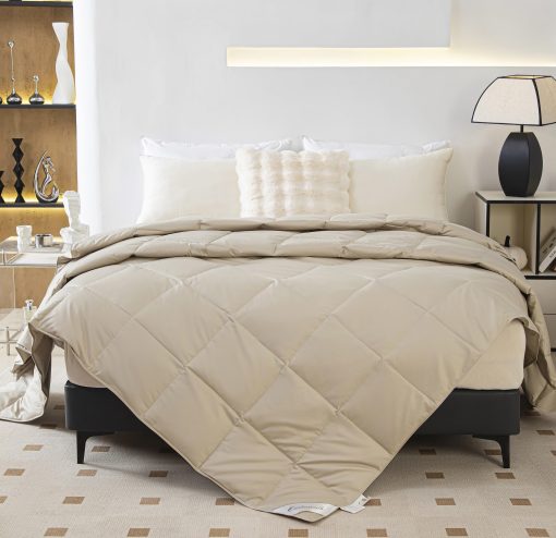 Edredon de plumas de ganso ligero para clima calido/verano, Inserto de edredon para enfriar manta, 750 Fill Power Ultra Soft Fabric Gris, Tamano King (104x90 pulgadas) - Imagen 5