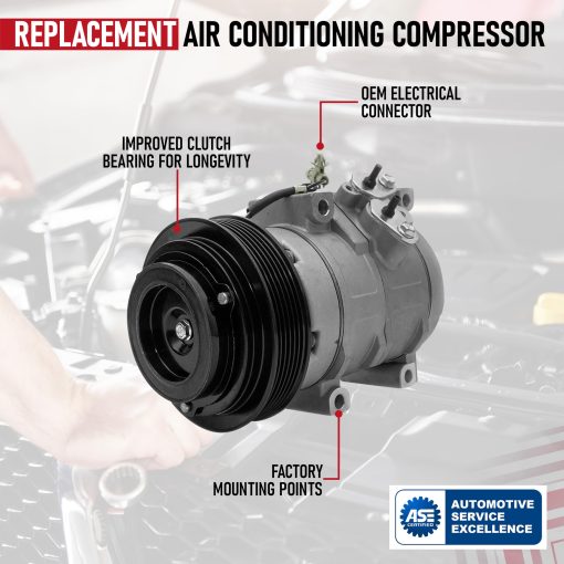 Compresor de aire acondicionado de repuesto por AA Ignition - Compatible con Toyota Sienna 3.3L 2004-2006 - Reemplaza 8832008051, 10854C, 4472608770, 4711010, 0610097, 8841008030 - Imagen 4