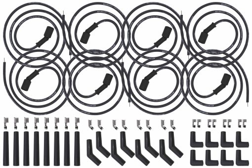 Juego de cables de bujias universales de 5 pies - LS LT Bobina remota Nucleo espiral Recto 90 135 Botas compatibles con LS1 LM7 LQ4 LS6 LQ9 LM4 LS2 LS3 LY6 LC9 LH8 LMG L99 551083