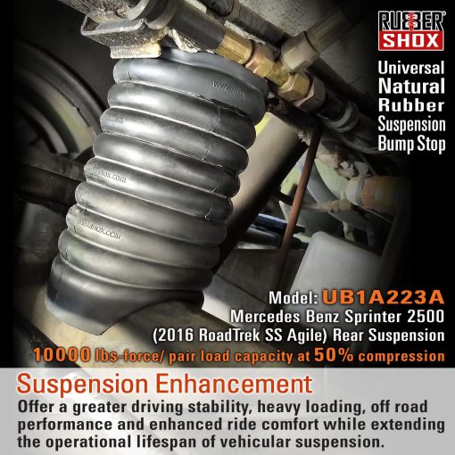 Par de topes de goma natural RubberShox para RAM ProMaster 1500/2500 / 3500 | Sistema de mejora de suspension | Capacidad de 9000 lbs a 50% de compresion (5.5” x 4”, UB123) - Imagen 3